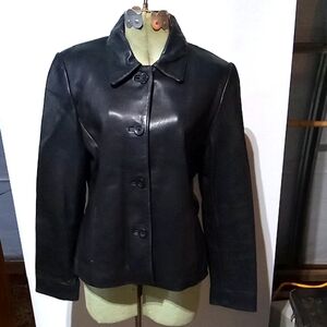 charter Club Women's Black Leather Jacket